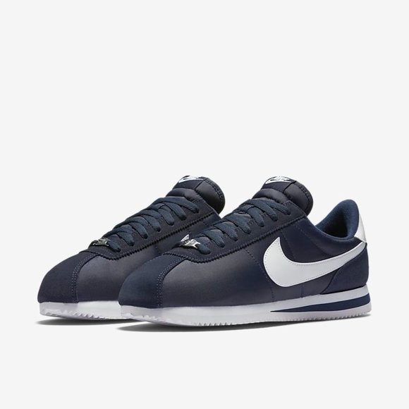 nike cortez white navy